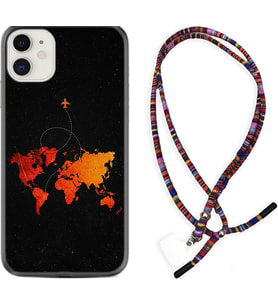 Apple iPhone 11 12 13 Mini Kılıf Boyun Asklı Rasta Silikon İz Bırakan Uçak 1778