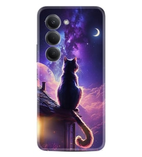 Xiaomi Redmi 15 Kılıf Boutique Baskılı Resimli Damdaki Kedi Pcode -091
