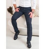 ECER REGULAR FİT EKOSELİ KIŞLIK ERKEK KUMAŞ PANTOLON (Lacivert)
