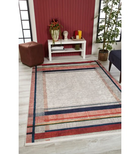 Dijital Kaymaz Yıkanabilir Krem Modern Salon Halısı Mutfak Halısı Koridor Halısı Yolluk HLN1701