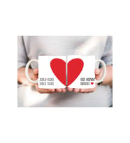 Kalp ve Mottolu Tam Boy 3 Boyutlu Tasarım Seramik Kupa Mug - Hediyelik Kupa (01)