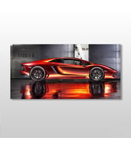 Kırmızı Lamborghini Kanvas Tablo 200x100cm (Karışık)