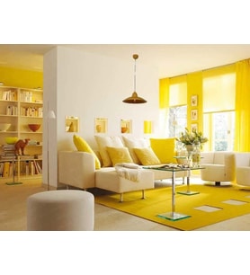 RİOLİGHT MODERN SARI İÇİ BEYAZ OTURMA ODASI İÇİN TEKLİ METAL SARKIT AVİZE