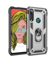 Huawei Y9 Prime 2019 Kılıf Metal For Car Yüzüklü Standlı Military Ring Serisi (Gümüş)