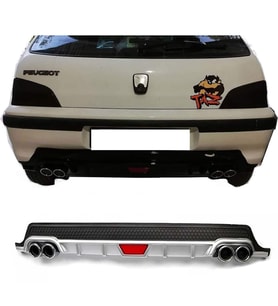 Peugeot 106 Gri Difüzör Difizör Yuvarlak Egzoz Görünüm Kulaklı Tip