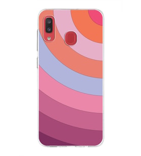 Samsung Galaxy A20  Kapak Renk Cümbüşü Tasarımlı Şeffaf Silikon Kılıf
