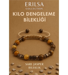 Sertifikalı Metabolizma Destekleyici Kilo Dengeleme Bilekliği - Sarı Jasper ve Terahertz Taşı (Çok Renkli)