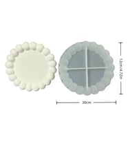 SİLİKON KALIP TAŞ TOZU İTHAL DEKORATİF BUBBLE KÜÇÜK TABAK KALIBI MUM EPOKSİ REÇİNE HB65-0182 (Beyaz)