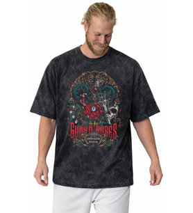 Guns N' Roses Rock Metal Müzik Grubu Baskılı Unisex Oversize Vintage Yıkamalı Tişört