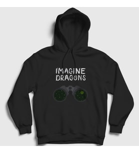 Presmono Unisex Siyah Night Imagine Dragons Kapüşonlu Sweatshirt 82681tt