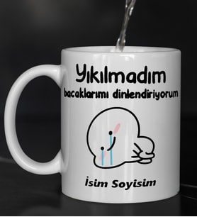 Komik - Esprili Kupa Bardak YIKILMADIM Tasarımlı Komik Kupa Bardak