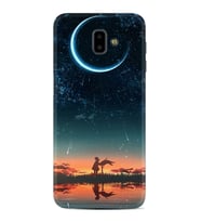 Samsung J6 Plus J7 Prime J7 Pro M20 Kılıf Desenli Silikon Ay ve Kız 1720