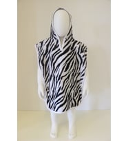 Ender Home Bebek Pançosu Çocuk Pançosu Baskılı Kapşonlu Bukle Havlu Panço 5-6 Yaş-Zebra Des