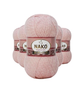 Northcity 5 Adet Angora Lüks El Örgü İpi Powder 21356