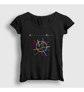 Presmono Kadın Siyah Universe Depeche Mode T-Shirt 141311tt