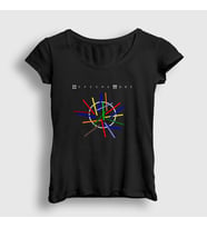 Presmono Kadın Siyah Universe Depeche Mode T-Shirt 141311tt