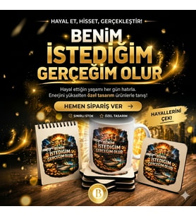 Frekans Uyumlama Seti-2–Olumlama –Kupa Bardak–Bardak Altlığı-Mini Defter–Manifest Seti