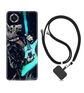 Huawei Nova Y70 Y90 Nova 9 SE  Kılıf Boyun Askılı Silikon Dog Guitar 1789