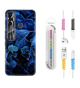 Tecno Spark 6 6 Go 8C 8 Pro 7 7 Pro Kılıf Kablo Koruma Spiral Silikon Blue Foid 1628