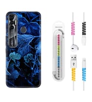 Tecno Spark 6 6 Go 8C 8 Pro 7 7 Pro Kılıf Kablo Koruma Spiral Silikon Blue Foid 1628