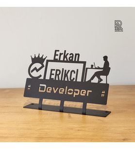Yazılım Mühendisi Metal İsimlik - Kişiye Özel İsimlik - İsme Özel Metal İsimlik - Yazılımcı Developer İsimlik