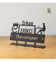 Yazılım Mühendisi Metal İsimlik - Kişiye Özel İsimlik - İsme Özel Metal İsimlik - Yazılımcı Developer İsimlik