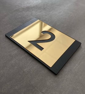 Lux Gold Aynalı Mdf Serisi İç Mekan Apartman Daire Kapı Numarası
