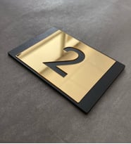 Lux Gold Aynalı Mdf Serisi İç Mekan Apartman Daire Kapı Numarası
