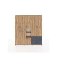 Arges Dolap 12 Raflı 2 Çekmeceli Tek Askılı 220x30x243 Çam-Çam/Antrasit