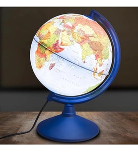 Küre Işıklı Siyasi Dünya Haritası Renkli - 26 Cm