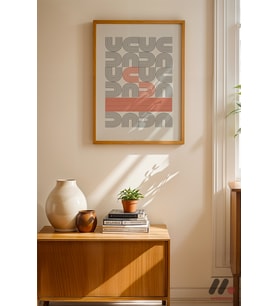 Bauhaus Tipografi Geometrik Poster, Ahşap Çerçeveli Duvar Tablosu - Modern Ev