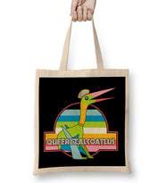 Queertzalcoatlus Pride Dinosaur Bez Çanta Uzun Saplı