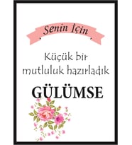 Küçük bir mutluluk hazırladık GÜLÜMSE Siyah Çerçeveli 50 Adet