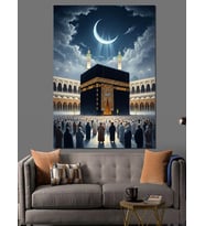 Kabe Gece Yarısı Manzarası Dekoratif Kanvas - Mdf Ahşap Tablo