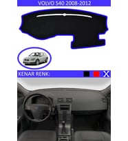 Volvo S40 2008-2012 Için Uygun Torpido Koruma Halısı Siyah Kenar Renk Mavi