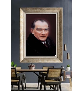 Gümüş Çerçeveli Atatürk Tablo za45
