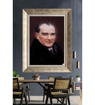Gümüş Çerçeveli Atatürk Tablo za45