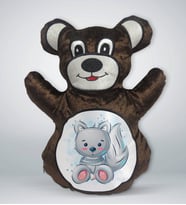 BK Gift Sevimli Kedi Tasarımlı Kahverengi Ayıcık Yastık-1