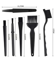Antistatik Fırça Seti 6 Parça 5 Fırça 1 Cımbız Plastik