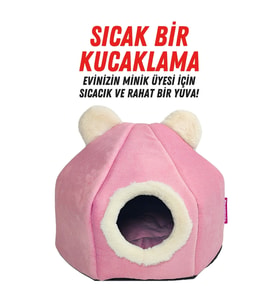 XPERMATE Kedi Evi, Kedi Yuvası, Kedi Yatağı Taşınabilir Pembe