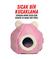 XPERMATE Kedi Evi, Kedi Yuvası, Kedi Yatağı Taşınabilir Pembe