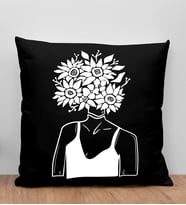 BK Gift Modern Art Tasarımlı Siyah Kırlent Yastık, Arkadaşa Hediye, Ev Dekorasyonu, Ev Hediyesi-8