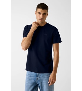Guess Kısa Kollu Bisiklet Yaka Yeni Teknik Esnek Erkek Lacivert T-shirt M6RI19KD202-G7V2