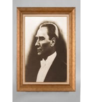 Çerçeveli Paspartulu Atatürk Tablo a76 (Gold)