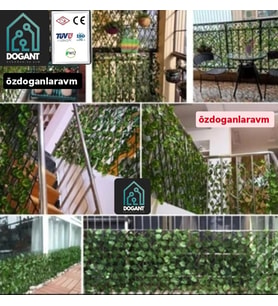 Ahşap Yapay Sarmaşıklı Açılır Kapanır Akordeon Çit