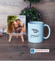 Eşe Hediye Mr Fotoğraflı Dekoratif Taş, Kupa Bardak Beyaz Hediye Yıl Dönümü Hediyesi (Model 1)