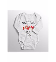 Unisex Bebek Beyaz Teyzesinin Minik Aşkı Baskılı Zıbını