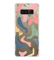 Samsung Galaxy Note 8 Kapak Abstract Tasarımlı Şeffaf Silikon Kılıf