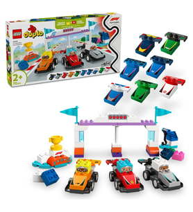 ® DUPLO® Town F1 Takımı Yarış Arabaları ve Sürücüler 10445 - 2+ Yaş Çocuklar için Oyuncak Vinç İçere