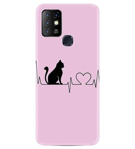 Infınıx Hot 10 Kılıf Resimli Silikon Kılıf Pink Cat Heart 1303